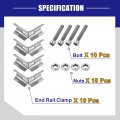 Uxcell 10pcs Structural Pipe Connector 180 Degree 5 Way Metal Joint Chain Link Fence Clamp Stainless Steel Corner Fitting End