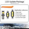 7pcs Led White Interior Light Bulbs Kit For Jeep Liberty 2008 2009 2010 2011 2012 Super Bright 6000k Map Cargo Dome License