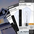 Satco S11527 Led Bulb 6w 40w Eq St19 Vintage Style Loop Flex Gray Filament 2700k Warm White E26 Medium Base Dimmable Clear