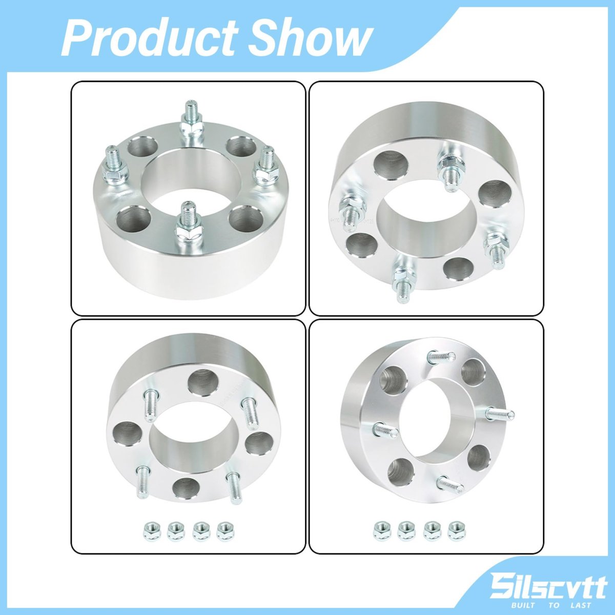 Wheel Spacers 2 In 4 X 110mm For Suzuki And Honda Silver Hub Bore 74mm Thread Size Metric 10 15 2 Pieces