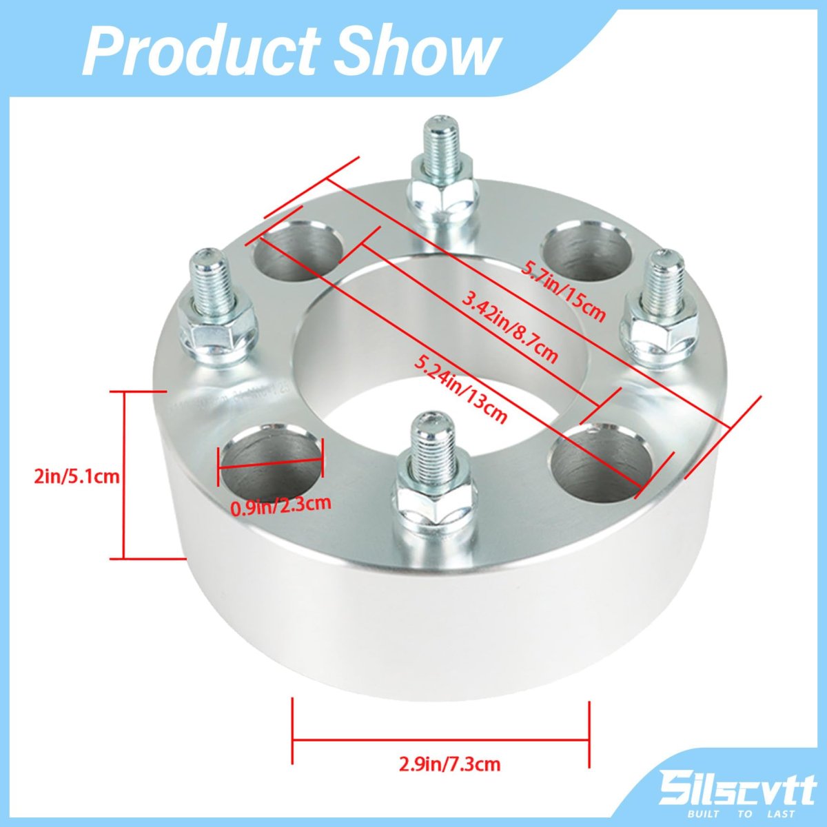 Wheel Spacers 2 In 4 X 110mm For Suzuki And Honda Silver Hub Bore 74mm Thread Size Metric 10 15 2 Pieces