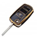 Gloss Smart Remote Key Fob Case Cover Protector For Volkswagen Vw Beetle Cc Eos Golf Gti Jetta Passat Tiguan Touareg 3 Buttons 