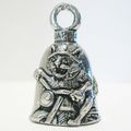 Guardian Bell Biker Cat Good Luck W Keyring Black Velvet Gift Bag Motorcycle Lead-free Pewter To Friends Family Bike 