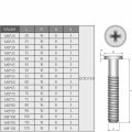Mromax M8 X 40mm Carbon Steel Male Thread Phillips Flat Head Bolt Screw Full Suitable For Double Bed Furniture Tv Rack Wall