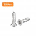 Uxcell 12x7 8 Flat Head Sheet Metal Screws 25pcs Phillips Drive Wood 304 Stainless Steel Self Tapping
