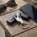 Ipick Image Car Keychain Laser Etched Topographic Silver Carabiner Style Snap Hook Metal Key Chain For Men Women