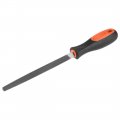 Second Cut Grade High Carbon Hardened Steel Triangle Side Three Square File W Handle 6-inch 