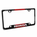 Ipick Image For Honda Red Racing Stripe Black Real Carbon Fiber 50 States License Plate Frame
