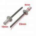 Uxcell 4mmx10mm Aluminum Round Dome Head Closed End Blind Rivets Fastener 200pcs