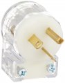 Leviton 8415-cat 20 Amp 250 Volt Plug Straight Blade Hospital Grade Grounding Angle Black-white 