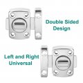 Uxcell Rotate Bolt Latch Zinc Alloy Security Door Lock Gate Latches For Cabinet Furniture Bathroom Window 2 6x2 Silver 1pcs