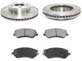 Front Semi-metallic Brake Pad And Rotor Kit For 2002-2007 Jeep Liberty