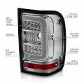 Amerilite For 2001-2011 Ford Ranger C-type Led Tube Crystal Chrome Replacement Brake Tail Lights Passenger And Driver Side