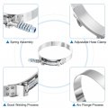 Uxcell T-bolt Hose Clamps 6pcs Working Range 108-116mm 201 Stainless Steel Bolt Intake Intercooler Fo Clamp Tube