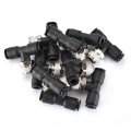 Baomain Push To Connect Fittings T Type Pt 1 4 Inch Od Tee Tube Pneumatic Quick Connectors Black Pack Of 10