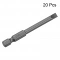 Uxcell 20 Pcs Slotted Screwdriver Bits 5mm 2 6 Length 1 4 Hex Shank Magnetic Flat Head Drive Bit Holder For Power Drill Impact