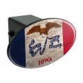 Rustic Iowa State Flag Distressed Usa Oval Tow Trailer Hitch Cover Plug Insert