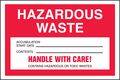Accuform Signs Mhzw15psc Adhesive Coated Paper Hazardous Waste Label Legend Accumulation Start Date Contents Handle With Care 