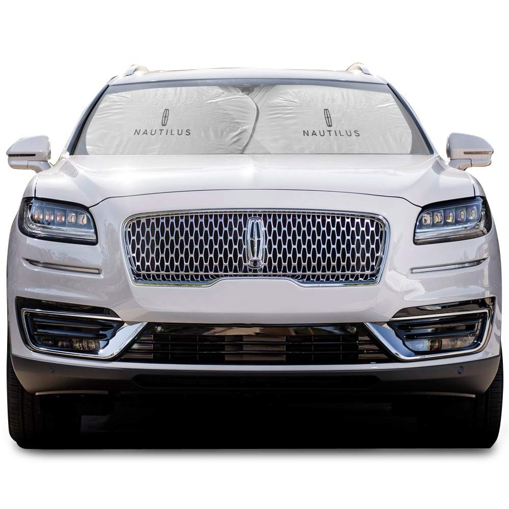 Lincoln Nautilus Universal Fit 34 W X 30 L Dual Panels Easy Folding Windshield Sun Shade