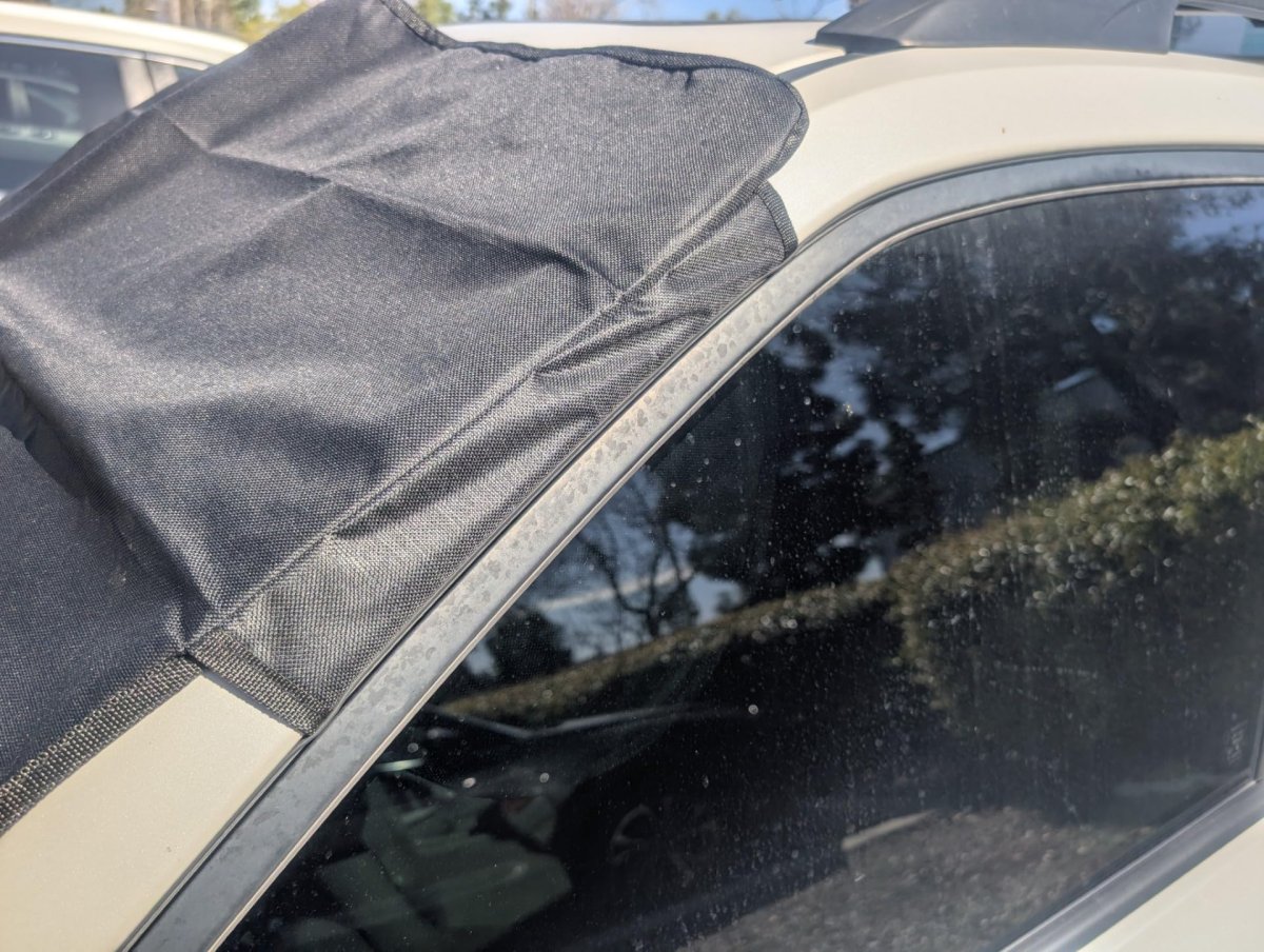 Auto Windshield Snow Cover 75 In X 42 Waterproof Winter Protector With Elastic Mirror Covers S Hook Wind Straps And Carrying