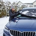Auto Windshield Snow Cover 75 In X 42 Waterproof Winter Protector With Elastic Mirror Covers S Hook Wind Straps And Carrying