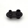 2-port Billet Aluminum Firewall Heater A C Bulkhead Connector Hot Rod Black Anodized 