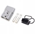 50amp Anderson Compatible 2 Pole Power Connector Plug Gray W Terminals For 10 Awg Wire Housing 4 Terminal Pins 2 Dust Covers 