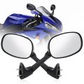 Minho Motorcycle Black Rear View Mirrors Fairing Side Accessories For Yzf R1 1998-2008 R6 1998-2007