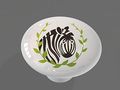 Whimsical Jungle Zebra High Gloss Ceramic Drawer Knob 