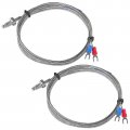 2pcs K Type M6 Screw Temperature Sensor Probe 6 6ft Stainless Steel Thermocouple Two Wire Controller 0 To 400 Degrees Celsius 