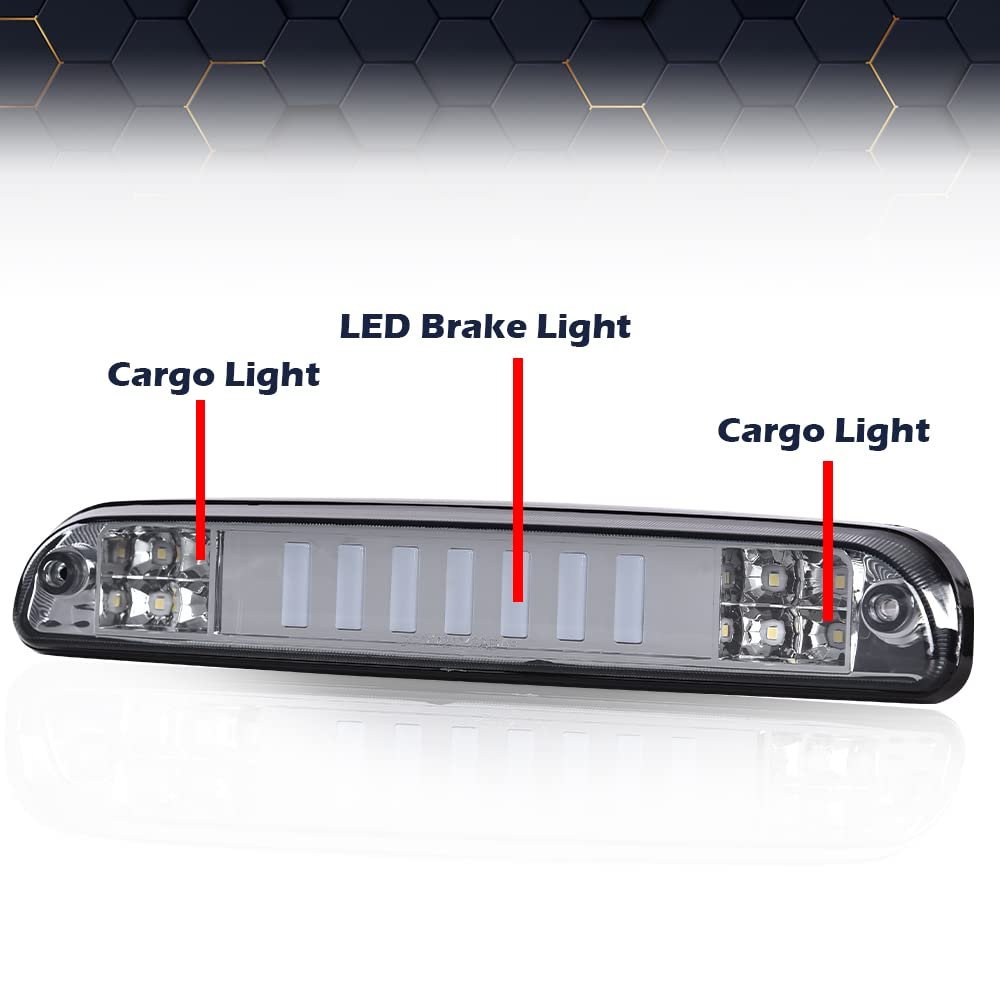 Led 3rd Brake Light For 1993-2011 Ford Ranger Fit 1999-2016 F250 350 450 550 Super Duty Smoky Lens Chrome Housing