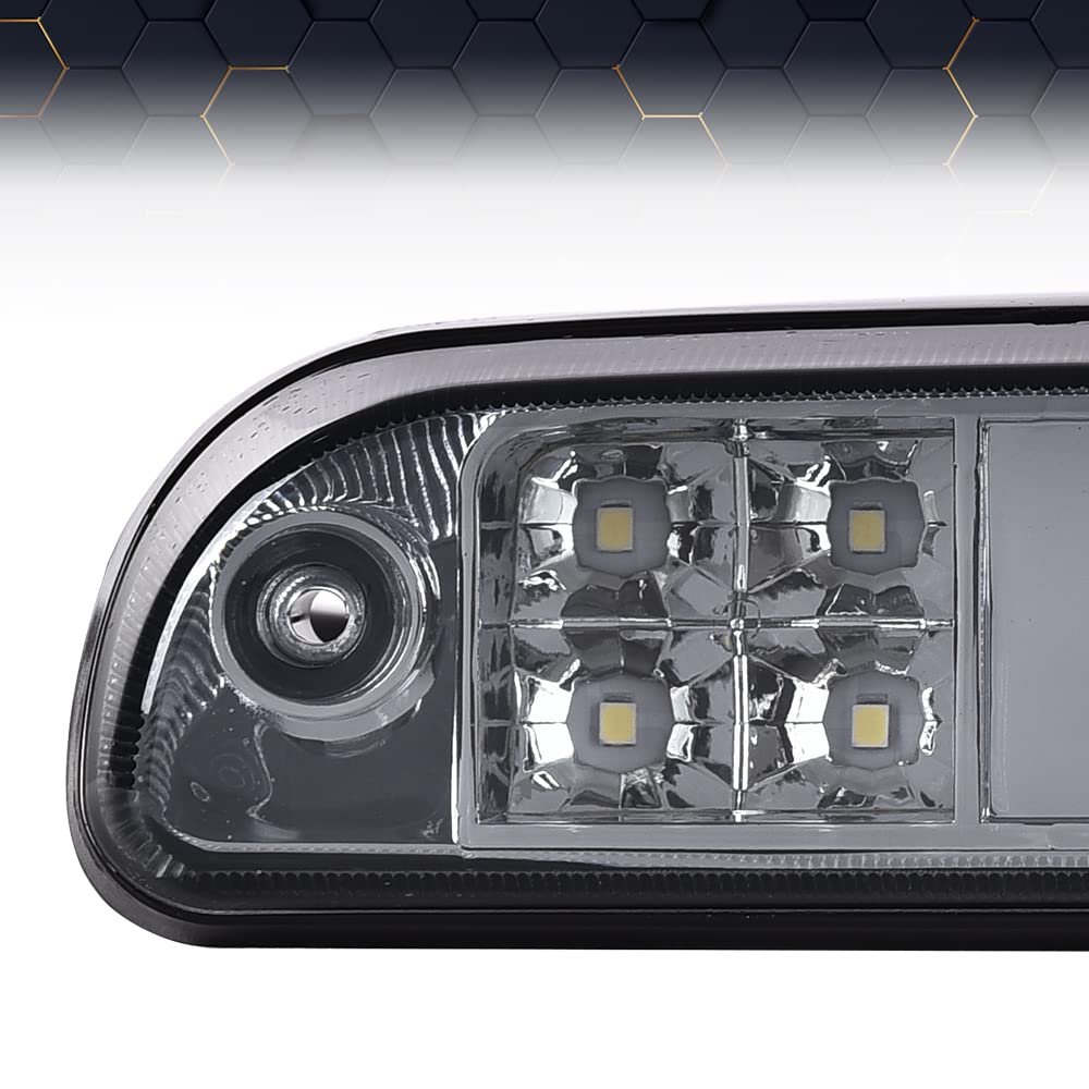 Led 3rd Brake Light For 1993-2011 Ford Ranger Fit 1999-2016 F250 350 450 550 Super Duty Smoky Lens Chrome Housing