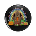 Capybara With A Pumpkin Keychain Double Sided Stainless Steel 3d Resin Design Round 1 25 In Novelty Key Ring For Backpacks And 