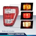 Tail Lights Brake Lamps Assembly Red Right Side W O Bulbs Rd F150 Xl 2021-2023 Fit For Factory Incandescent And O Blind Spot