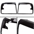 Hecasa Headlight Bezels Trim Black Compatible With 1992-1996 Ford Bronco F150 Truck 1992-1997 F250 F350 F450 Lh Rh Pair Set