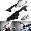 Universal Billet Aluminum Street Sport Motorbike Racing Handlebar End Rear View Multi Angle Adjustable Blindsight Convex Chrome