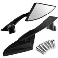 Universal Billet Aluminum Street Sport Motorbike Racing Handlebar End Rear View Multi Angle Adjustable Blindsight Convex Chrome 