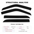 Ocpty Window Visors Fits For 1997-2017d Expedition Tape-on Rain Guards Side Deflectors 4 Pieces 2pcs Front Doors And For Rear