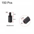 Uxcell M3x8mm 6mm Male-female Hex Nylon Pcb Motherboard Spacer Standoff For Fpv Drone Quadcopter Computer Circuit Board Black