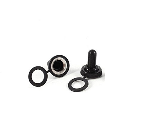 2x Toggle Switch Waterproof Rubber Cover Cap Water Proof Boot Black M12x0 75