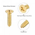 Uxcell Brass Wood Screws M5x20mm Phillips Flat Head Self Tapping Connector For Door Hinges Wooden Furniture Home Appliances