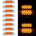 8x 6 5 In 16 Led Oval Trailer Side Marker Lights Amber Clearance Lamp For Truck Rv Bus Atv Waterproof Surface Mount 