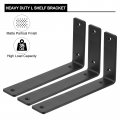 Uxcell Floating Shelf Brackets 10 Inch 6 Pack Iron L For Shelves Max Load 35 Lbs Metal Bracket Hardware Supports Black