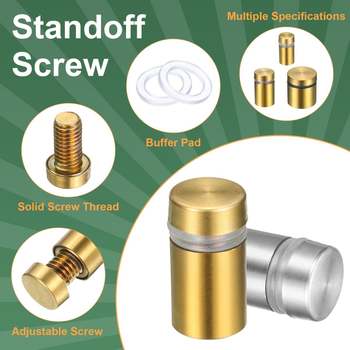 12 Pcs Standoff Screws In X 1 2 Stainless Steel Wall Mount Sign Hardware Kit For Acrylic Glass Signs And Advertising Boards