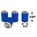 Largemouth Bass Fishing 7 Valve Stem Caps For Tire Rim Wheel Aluminum Blue