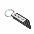 Ipick Image Compatible With Honda Red Logo Cr-v Carbon Fiber Texture Black Pu Leather Strap Key Chain