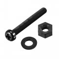 Uxcell Nylon Screw Nut Washer Assortment Kit M5x40mm Round Head Machine Bolt Nuts Flat Washers Black 50 Set