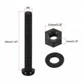 Uxcell Nylon Screw Nut Washer Assortment Kit M5x40mm Round Head Machine Bolt Nuts Flat Washers Black 50 Set