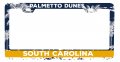 Palmetto Dunes South Carolina Metal License Plate Frame Distressed Palm Design 