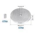 4pcs Round Shape Aluminum Disc M10 Thread 80mm Diameter Circle Glass Top Adapter For Table Furniture Coffee Tables Silver